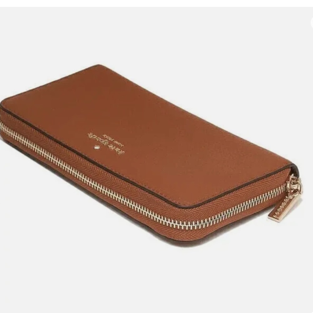 Kate Spade Leila Large Continental Wallet Brown Leather ZipAround